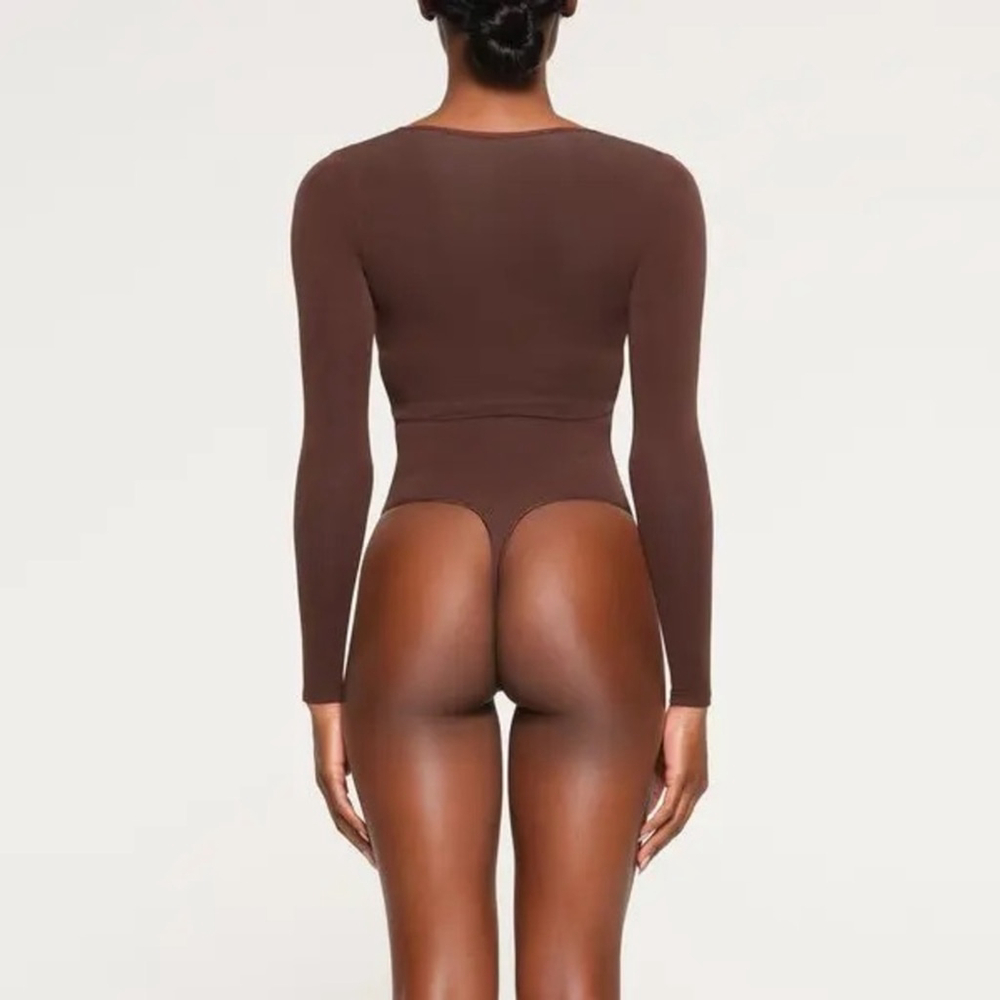 Skims Seamless Sculpt Open Bust Arm Shaper - Cocoa New Without Tags Large - Picture 3 of 6